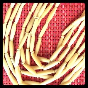 Vintage Multi-Strand Bone Necklace Ethnic Tribal